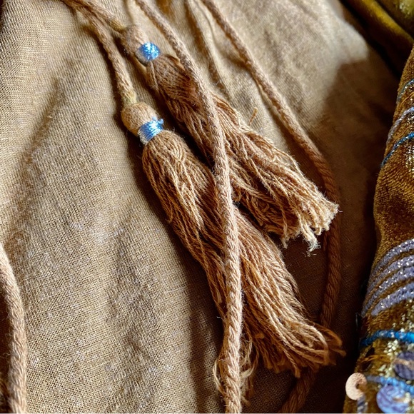 FREE PEOPLE | Trendy Boho Fall Autumn Holiday Party Velvet Embellished Sz S - Picture 11 of 13